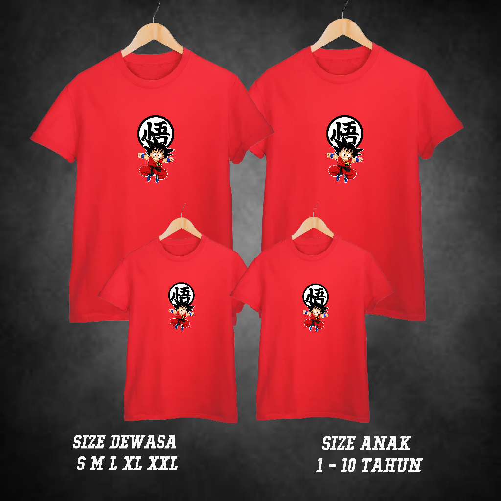 C03239 KAOS DRAGON BALL  / DRAGON BALL RED / KAOS DRAGON BAL FAMILY /  KAOS KELUARGA / COUPLE FAMILY