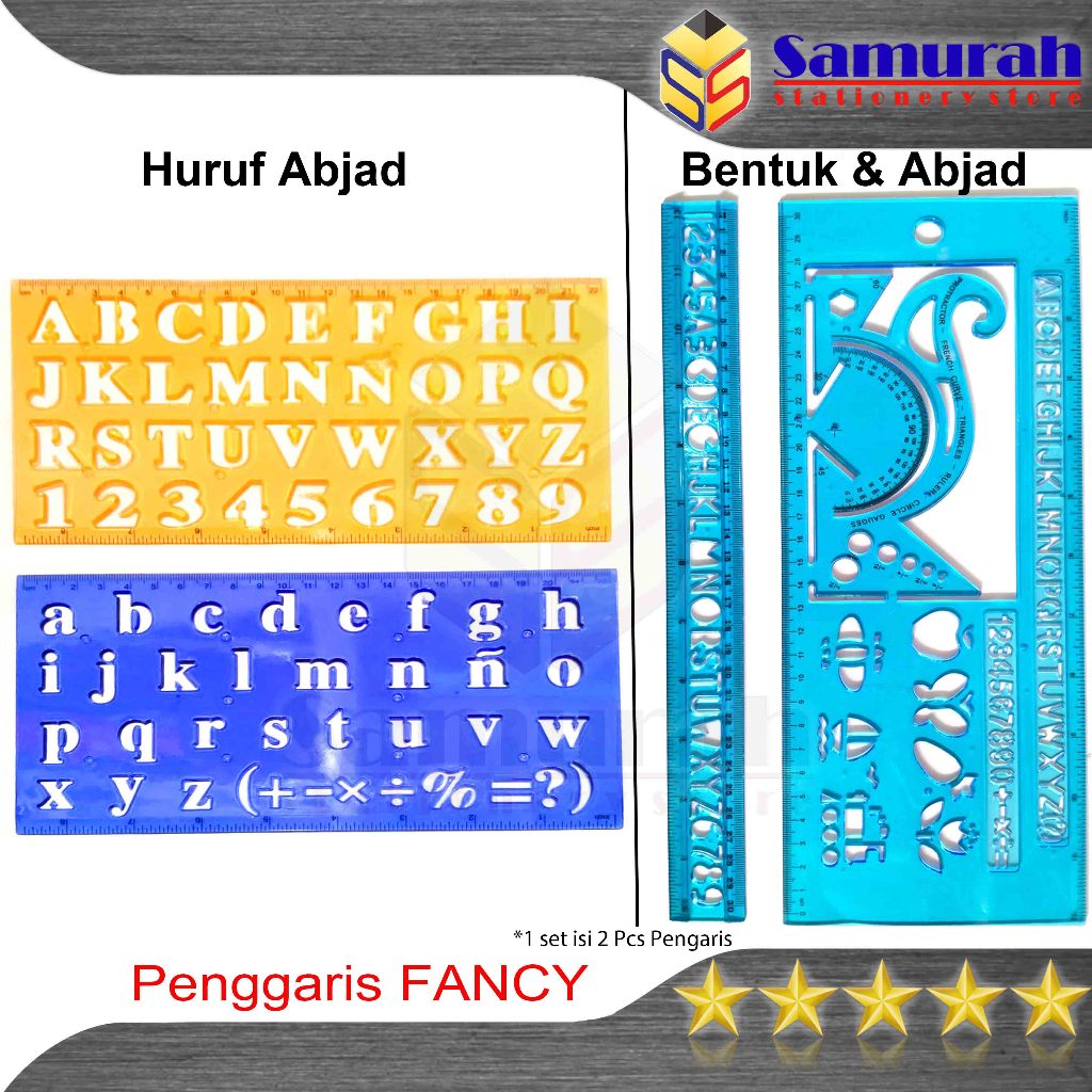 

Penggaris Fancy Cetak Bentuk Huruf Abjad 20 cm / Garisan Template Full Alfabet 30 cm / Alphabet Ruller / Pengaris panjang