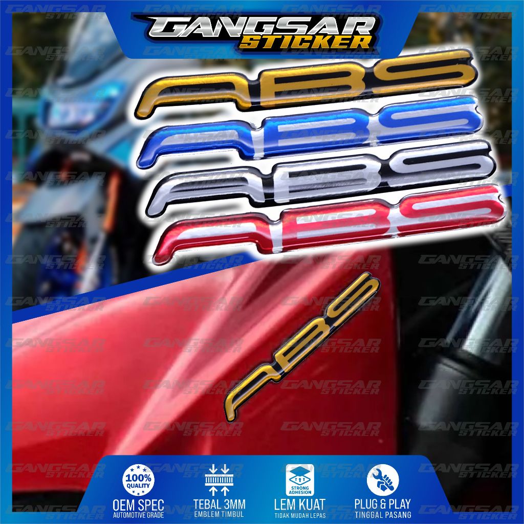 emblem abs yamaha / sticker logo abs nmax / emblem timbul abs / stiker timbul abs nmax / stiker logo