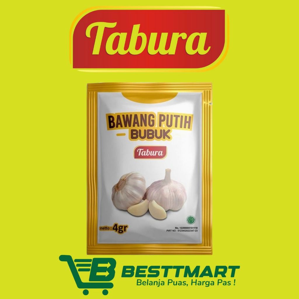 

TABURA BAWANG PUTIH BUBUK 4gr [ 1 PAK ] BUMBU MASAK SERBA GUNA