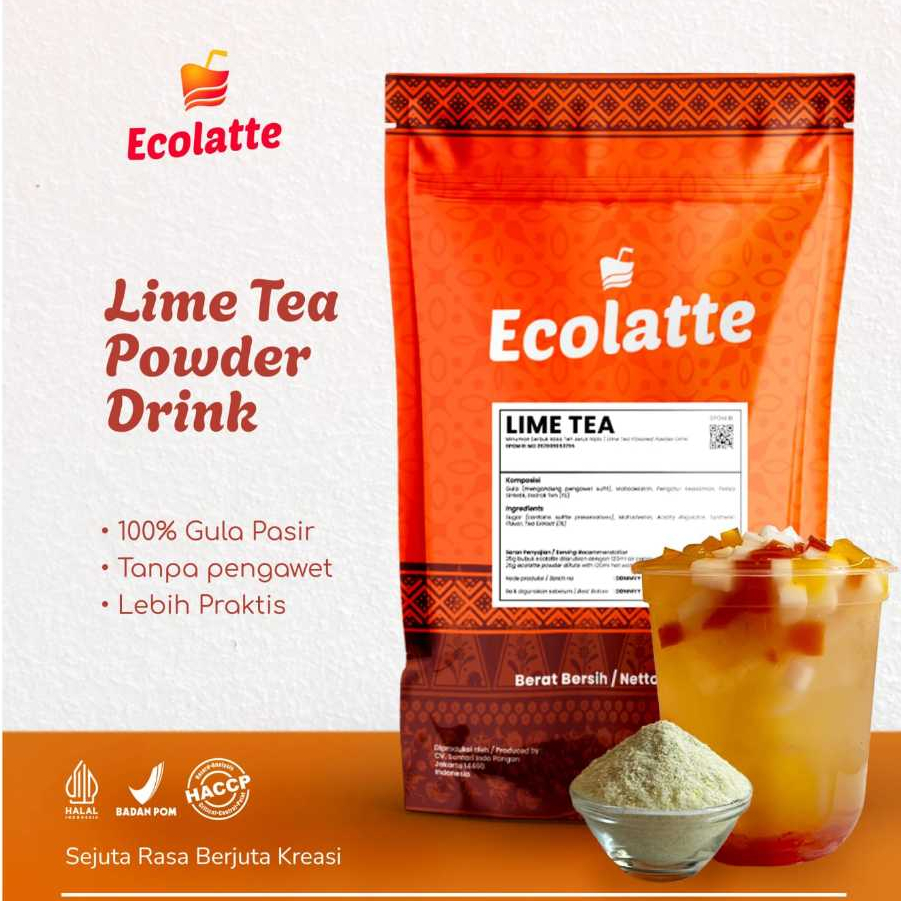 

ECOLATTE LIME TEA POWDER DRINK 1KG USAHA MINUMAN UMKM