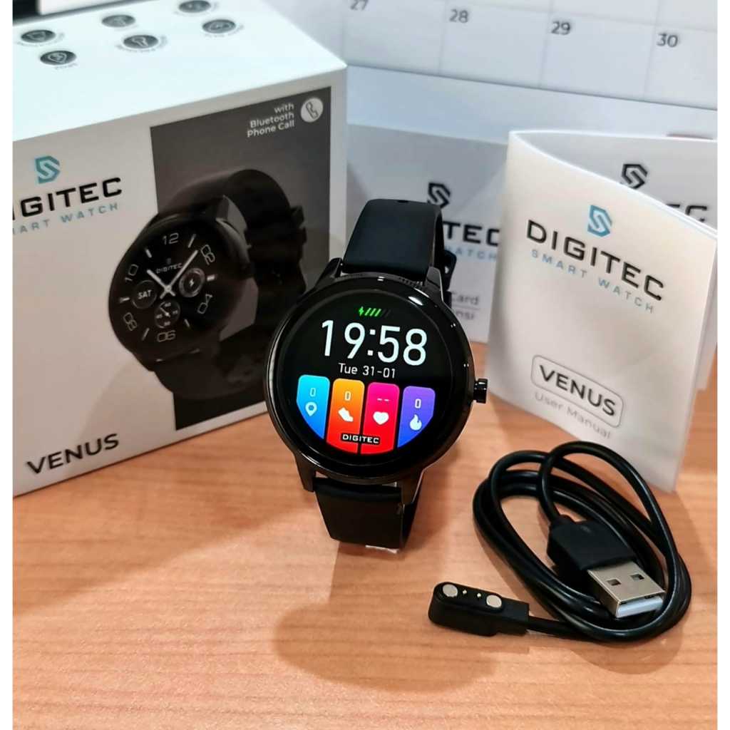 Jam Tangan Pintar Digitec Smart Watch Venus Original Bisa Jam Tangan Olahraga Pria