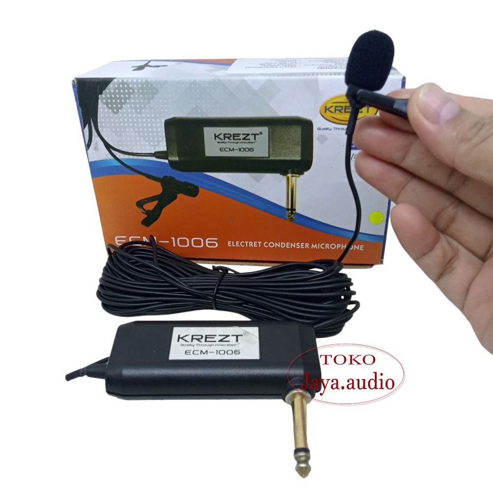 Mik Kabel Clip Mik Kancing KREZT ECM-1006 Kabel 10 Meter Mikrofon Imam Sholat Mik Masjid