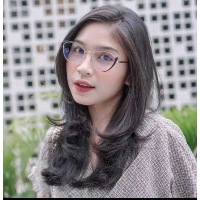 Kacamata wanita 95721 cat eye minus normal clynder anti radiasi
