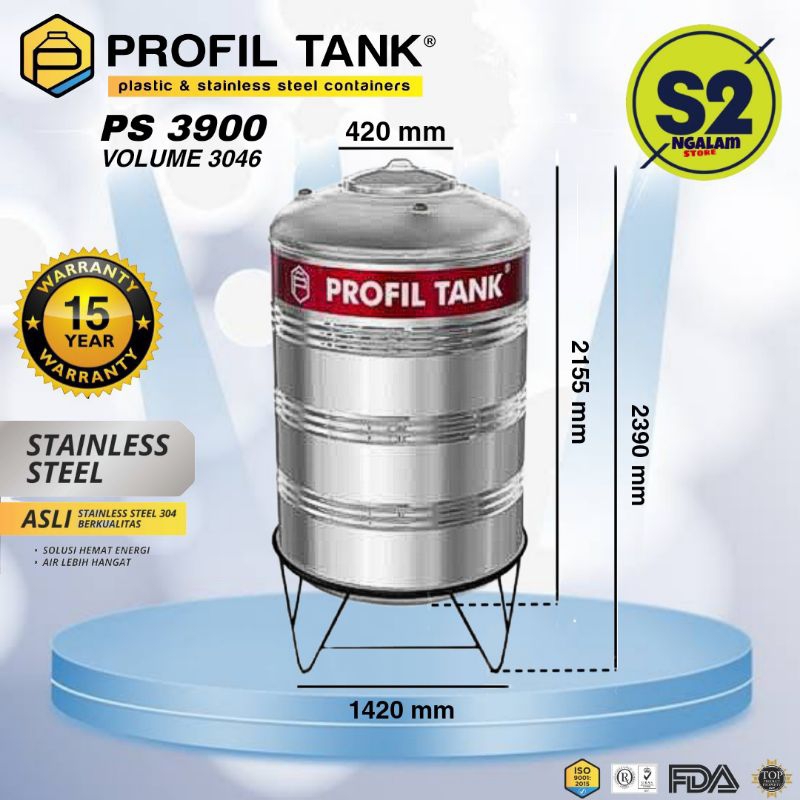 Tandon Air /Toren Air /Tangki Air - PROFIL TANK STAINLESS PS 3900 (Invoice)