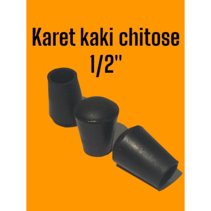 Karet kaki kursi Lipat CHITOSE 1/2 inch model cop bulat tutup pipa besi stainless Sepatu Meja Portab