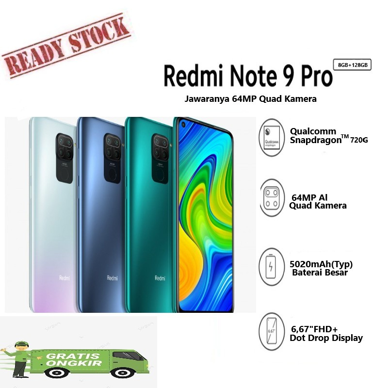 Fullset Handphone Xiaomi NOTE 9Pro RAM 8/128 - BERGARANSI