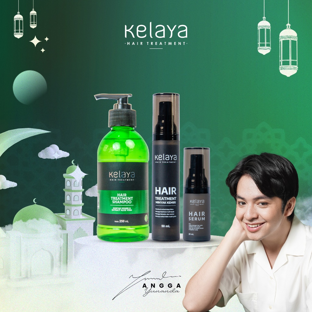 Promo 1 Botol Kelaya Hair Treatment Shampoo 250ml + 1 Botol Kelaya Hair Treatment Minyak Kemiri 50ml + 1 Botol Kelaya Hair Treatment Hair Serum 20ml