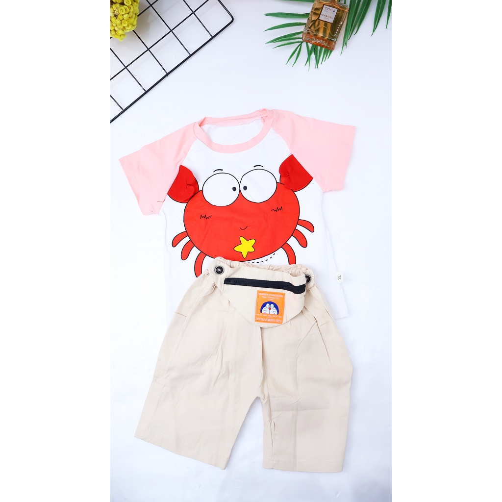 Setelan Bayi Laki-laki Lengan Pendek Celana kain Baju Anak Laki Laki/ outfit anak laki laki korean s