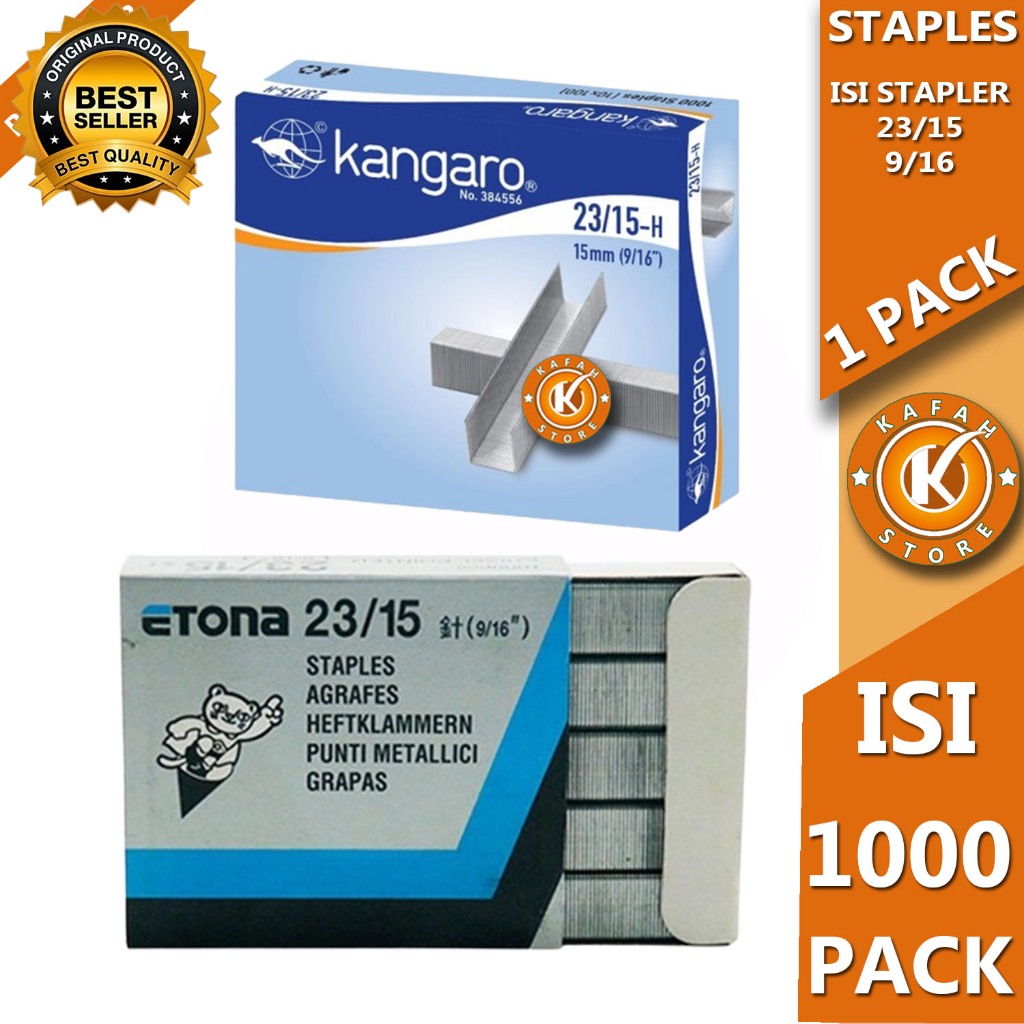 

STAPLES ISI STAPLER HEKTER 23 X 15/ 9/16 I PACK ISI 1000 STAPLES kafah store