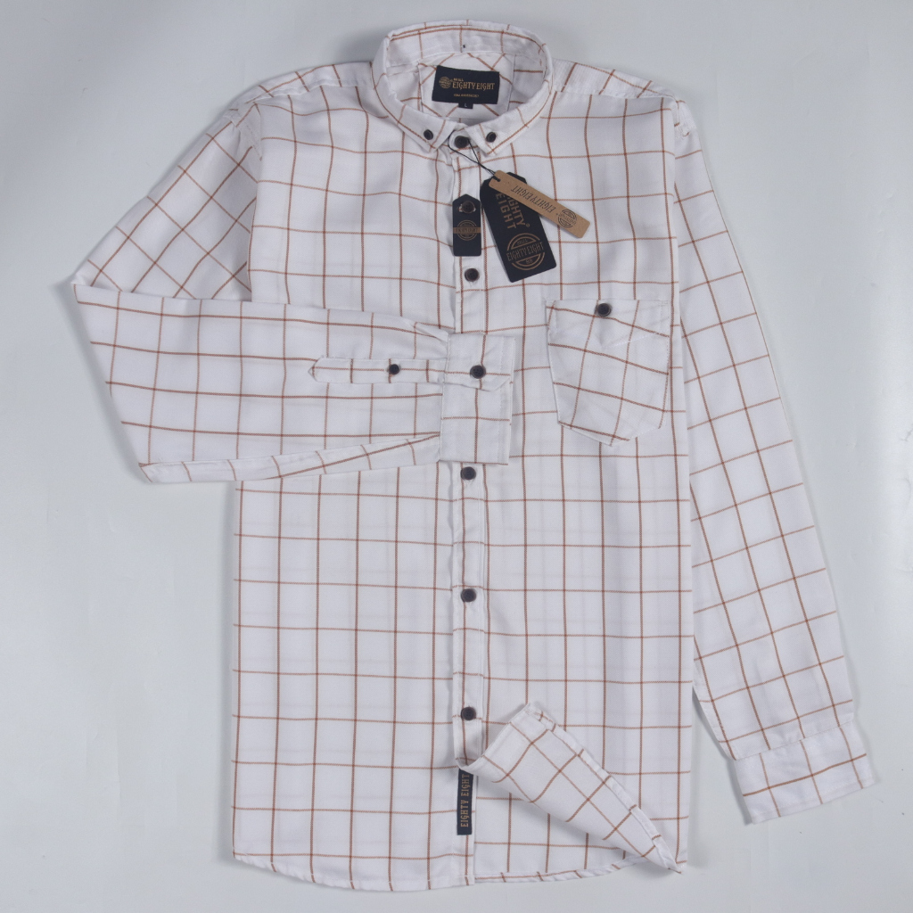 kemeja Flanel distro eighty eight (88) Lengan Panjang