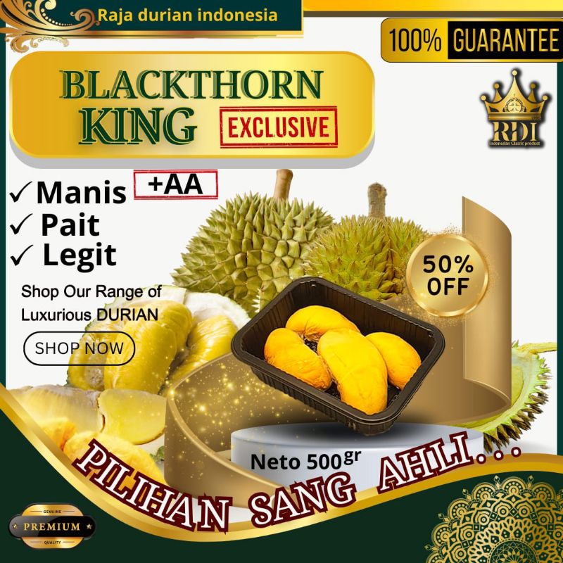 

Durian kupas KING BLACKTHORN/DURIAN KUPAS/DURIAN/PREMIUM NO. 1 RDI