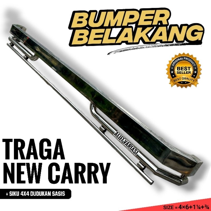 Bamper Bumper Belakang stainlis stainlees minimalis mbo'is mobil TRAGA New carry