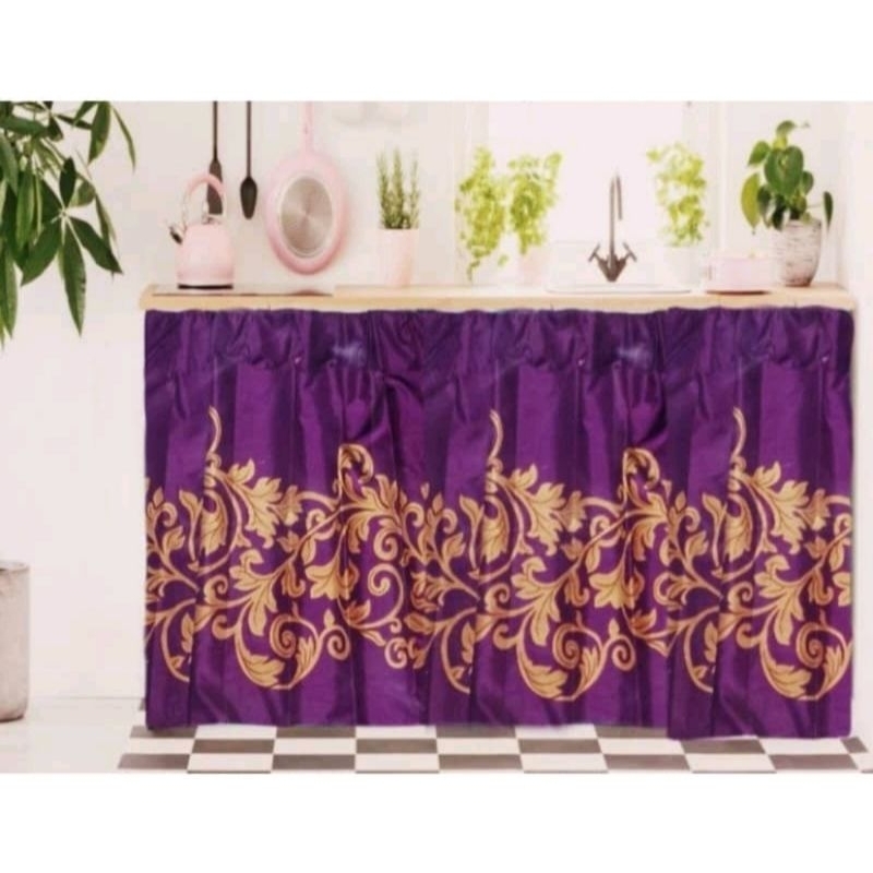 GROSIR GORDEN KOLONG DAPUR MURAH MINIMALIS | TIRAI HORDENG KOLONG DAPUR SHABBY PINK BIRU MERAH