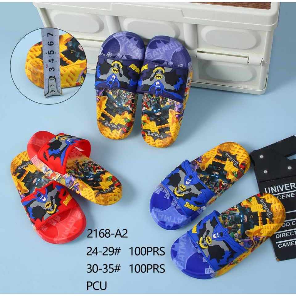 Sandal selop anak motif batman  sandal terlaris 6088-X1 (24-35) sandal anak import