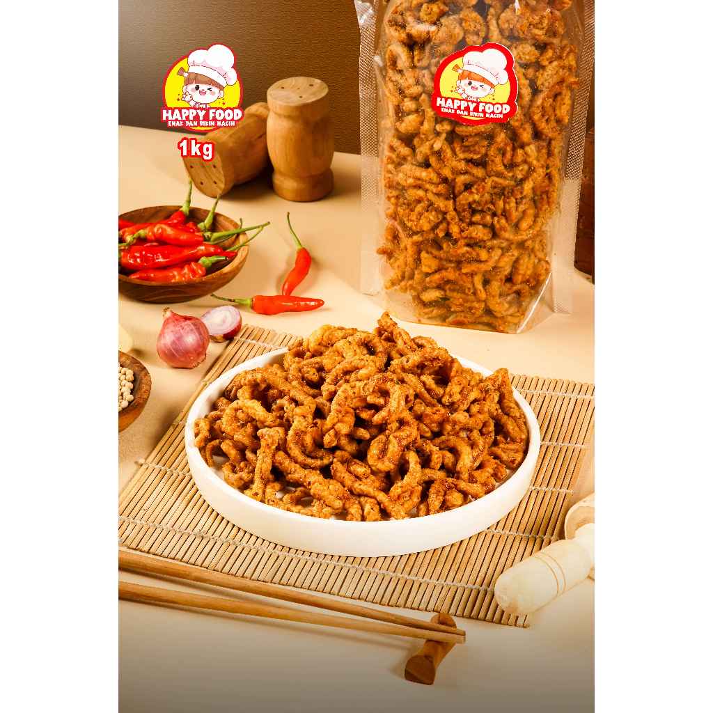 

Keripik Usus Ayam Crispy Pedas Premium Happy Food Snack 1 kg