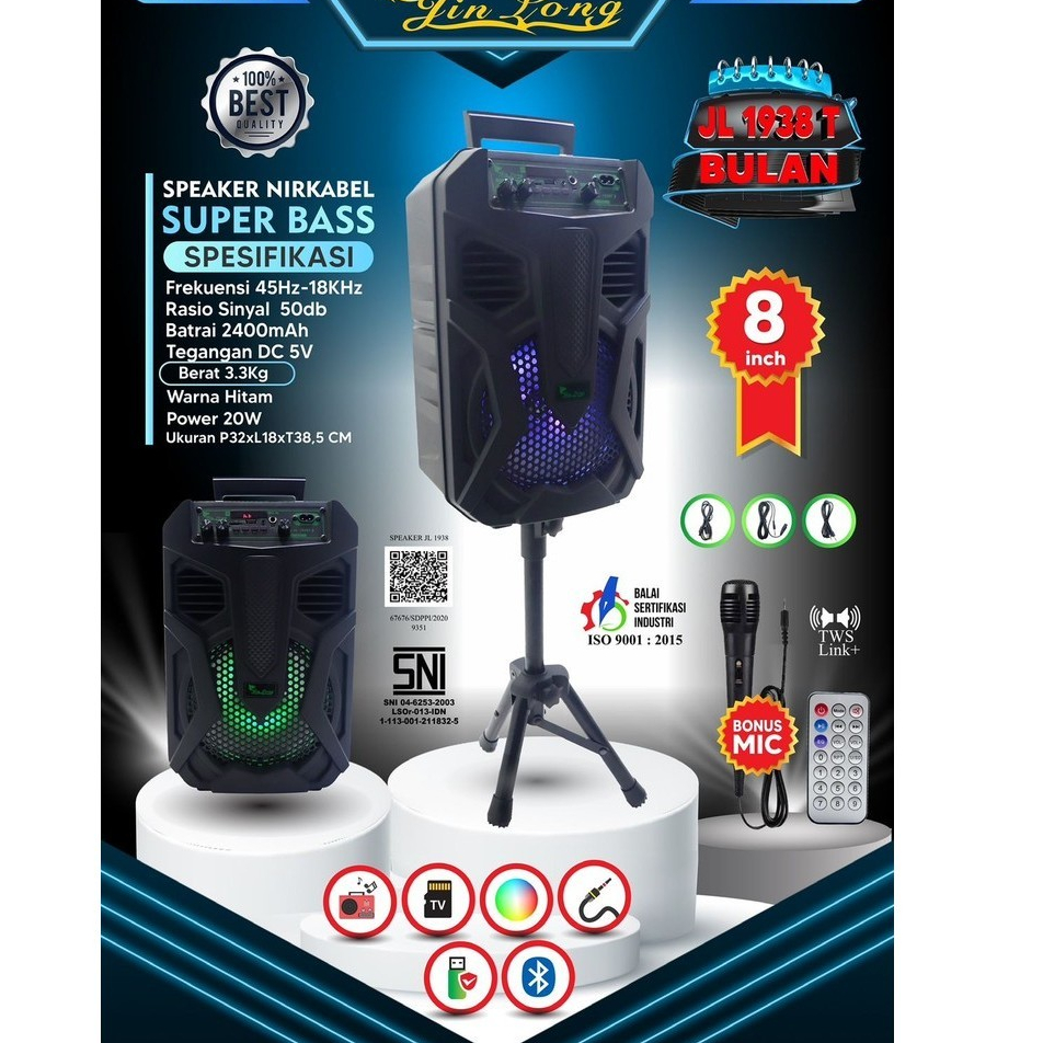 SPEAKER JINLONG JL 1938T MOON | Speaker Jinlong Jl 1938BT Bulan 20W