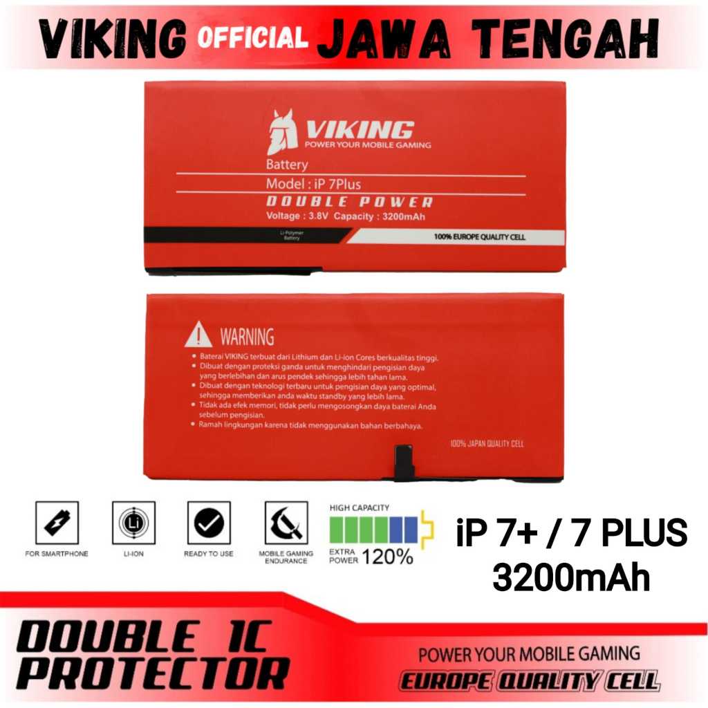 VIKING Baterai iPhone 7 Plus / iPhone 7+ Double Power