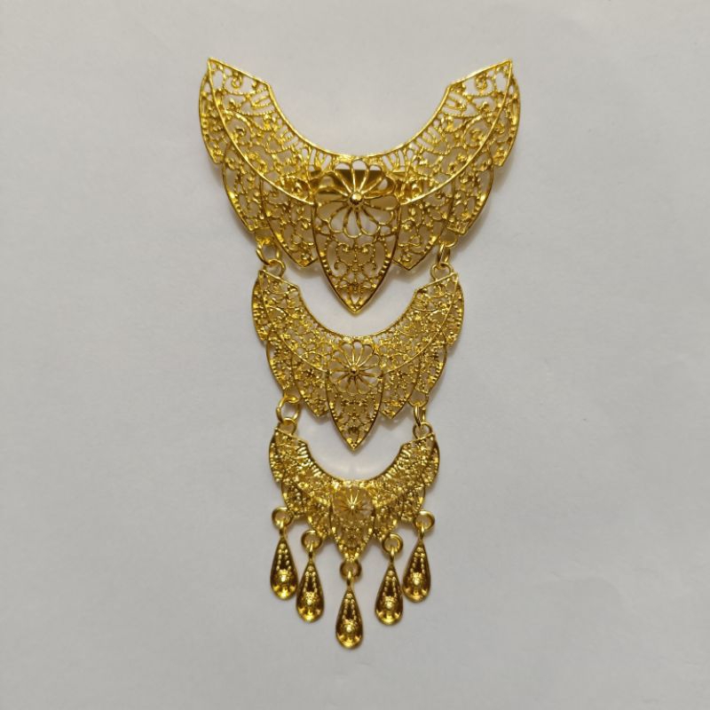 jewelry36 Kalung & Bros Pin Brooch Susun Adat Kebaya KutuBaru Kuning Putih Permata Polos Hijab Pesta