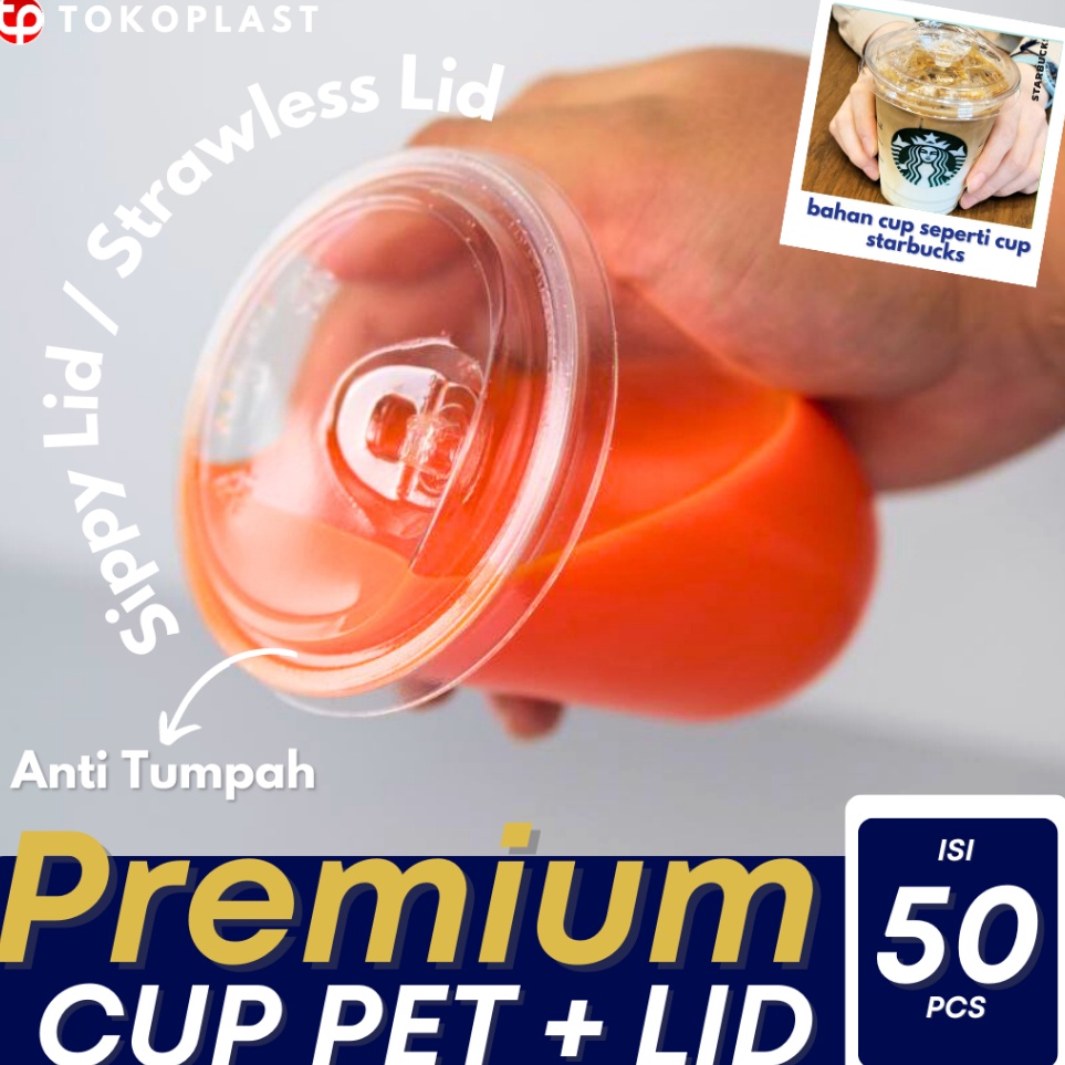 ART P5X PET CUP STRAWLESS 12 OZ 14 OZ 16 OZ GELAS PET OVAL GELAS PET DATAR CUP MINUMAN PLASTIK PLUS 