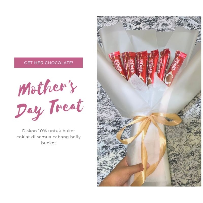 

Buket Mother's Day coklat delfi bar milk 25 g