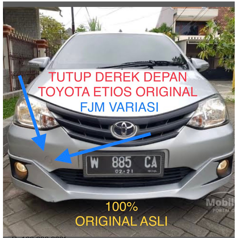 COVER CAVER TUTUP DEREK TOING BEMPER BUMPER DEPAN SEMUA MOBIL TOYOTA ETIOS ORIGINAL ASLI BAWAAN MOBI