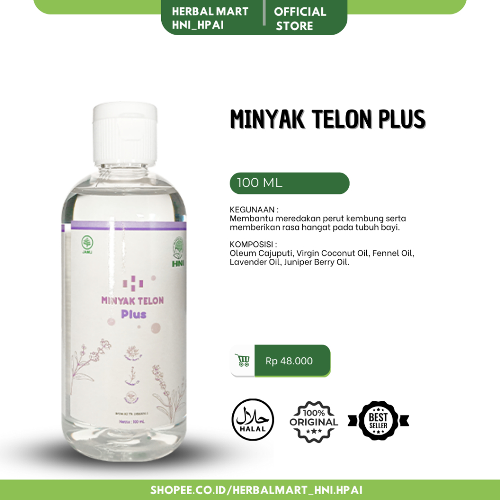 Herbal Mart_HNI.HPAI Minyak Telon Plus 100 ml 100% Produk Original