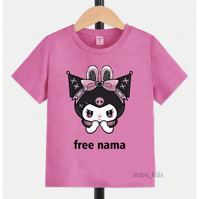 [ free nama ] kaos anak kuromi lucu - baju lebaran anak - kaos anak perempuan - t-shirt premium - ba