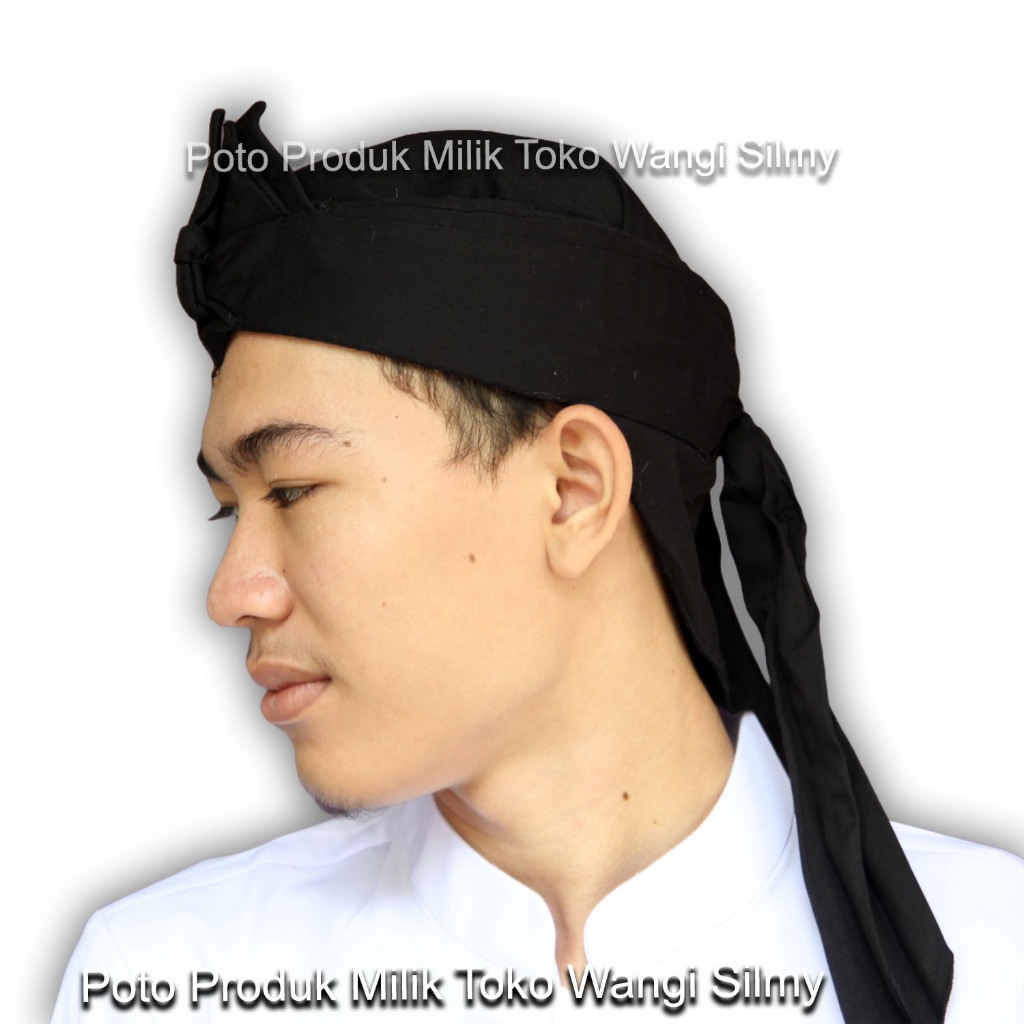 HJI Blangkon Sunda / Iket Sunda Mahkuta Wangsa Hitam Polos Blangkon Iket Blangkon Putih