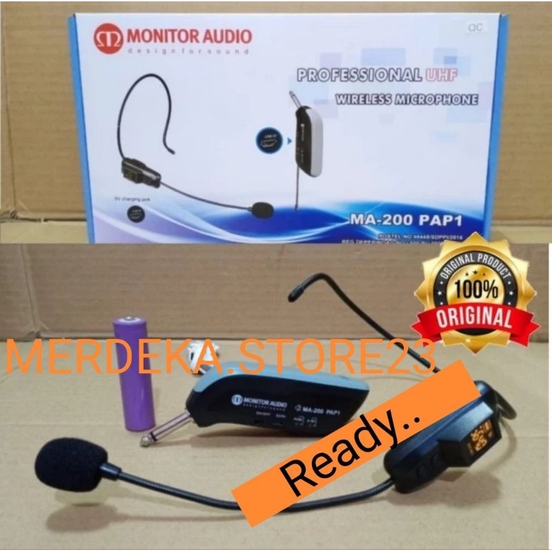 MIC WIRELESS BANDO HEADSET MONITOR AUDIO MA-200 MA 200 MA200 PAP1 PAP 1 PAP-1 MICROPHONE HANDSET ORI
