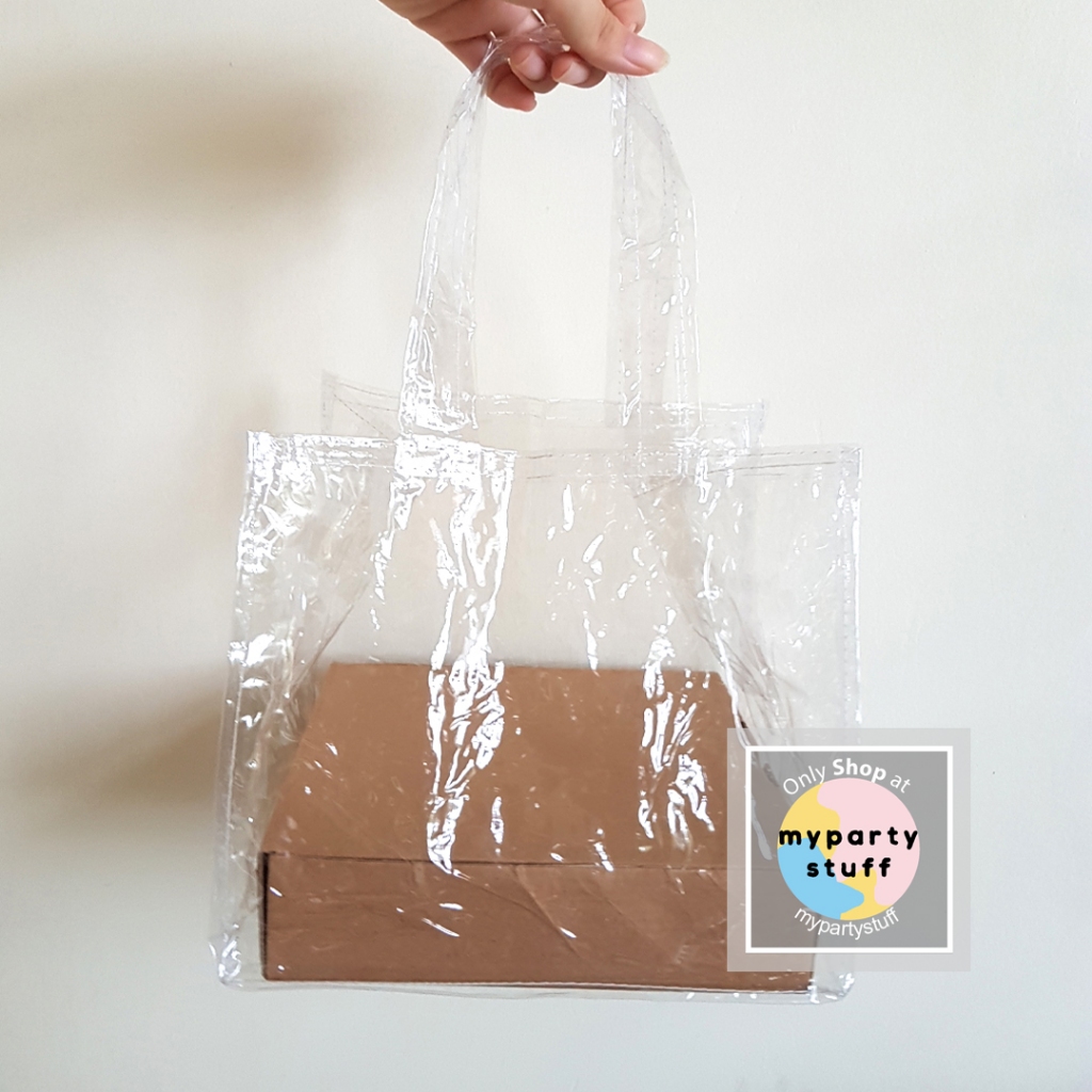 Tas Hajatan Mika Transparan Hampers / Tas Souvenir Lebaran / Goodie Bag Polos Idul Fitri / Tas Mika 