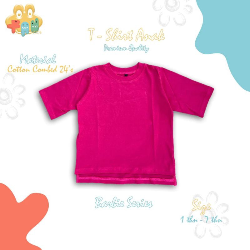 kaos anak perempuan atasan overal polos Tunik anak