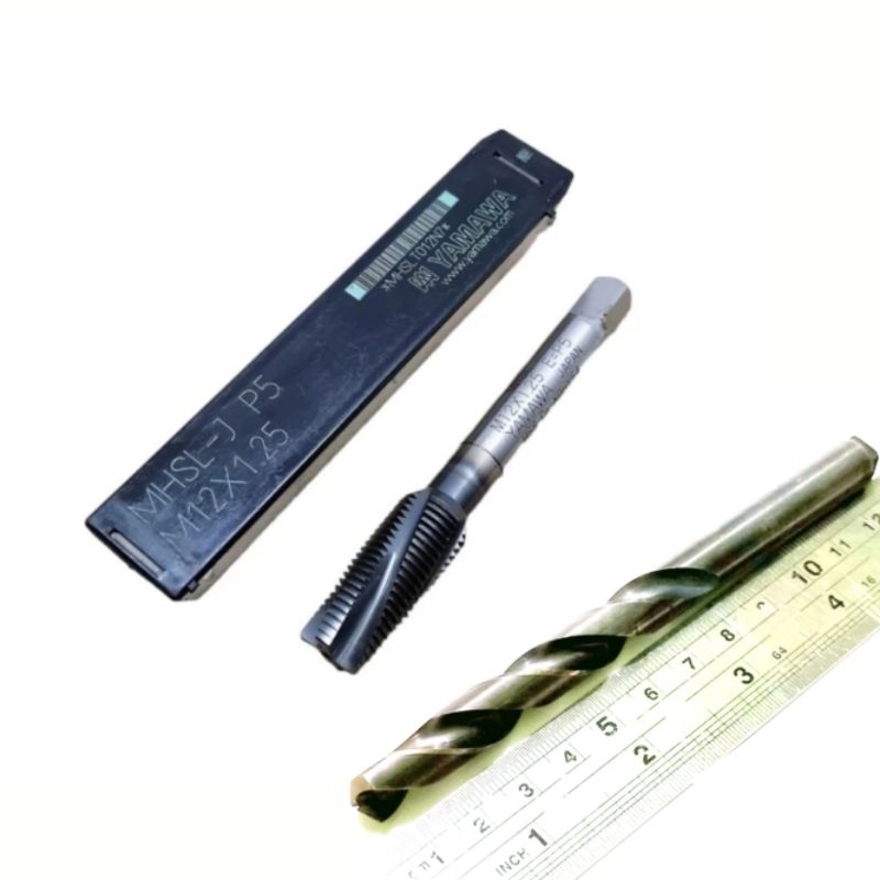 Paket mata bor tap baut 17. Tap M12×1.25 Yamawa set bor 10.7mm