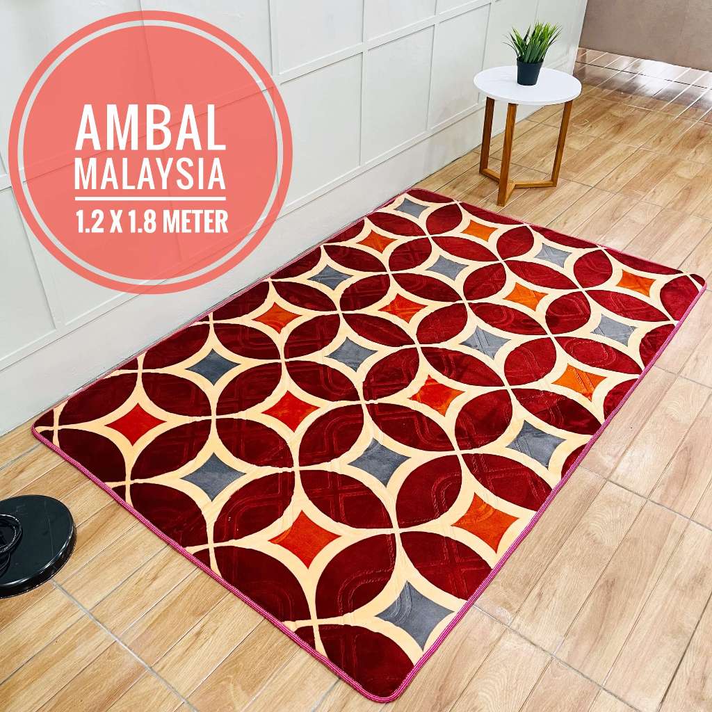 Karpet Ambal Lantai Malaysia Tebal Empuk Premium 1.2 x 1.8 M Bahan Busa Lembut Anti Slip Hight Quali