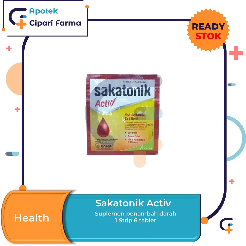 Sakatonik Activ Liver Suplemen Vitamin Mineral Zat Besi Penambah Darah 1 Strip