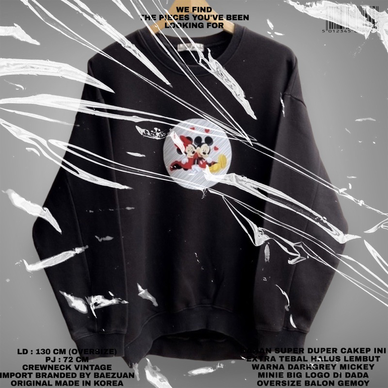 Bawzuan original/disney sweater/mickey disney sweater/oversize sweater disney mickey/oversize balon 