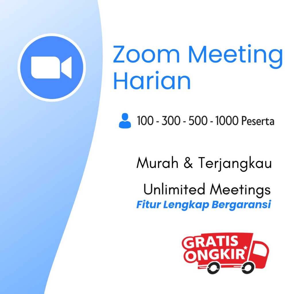 Zoom Premium Keperluan Hari 100 300 500 1000 Peserta Unlimited Meeting Bergaransi