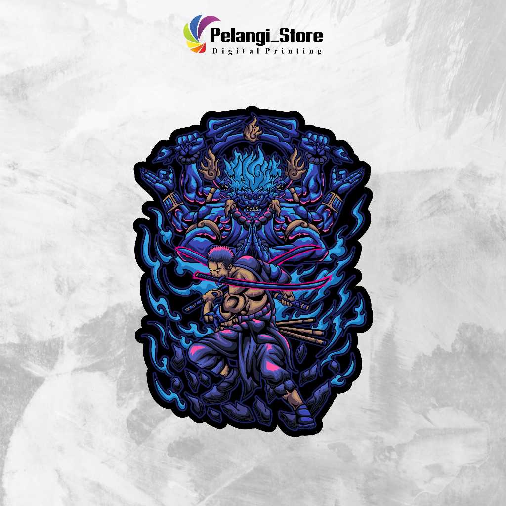 

Stiker vinyl Anime Roronoa Zoro sticker case hp & laptop ukuran 7 cm Premium Desain