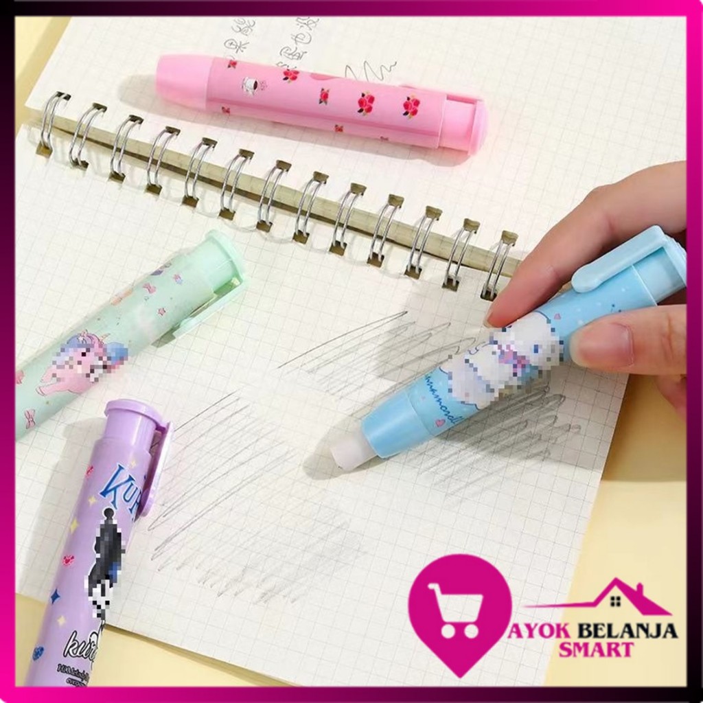 

ABS Penghapus Pensil Mekanik Karakter Mechanical Eraser Lucu Hapusan Eraser Lipstik Retractable Cute Eraser Korean Style Penghapus Pencil