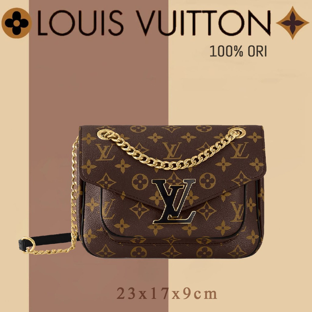 [100% ORI]Louis Vuitton PASSY/Tas Wanita/Tas Selempang Wanita/tas rantai lucu [Box + dust bag]