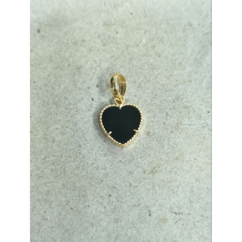 liontin batu love hitam 1 gram emas muda