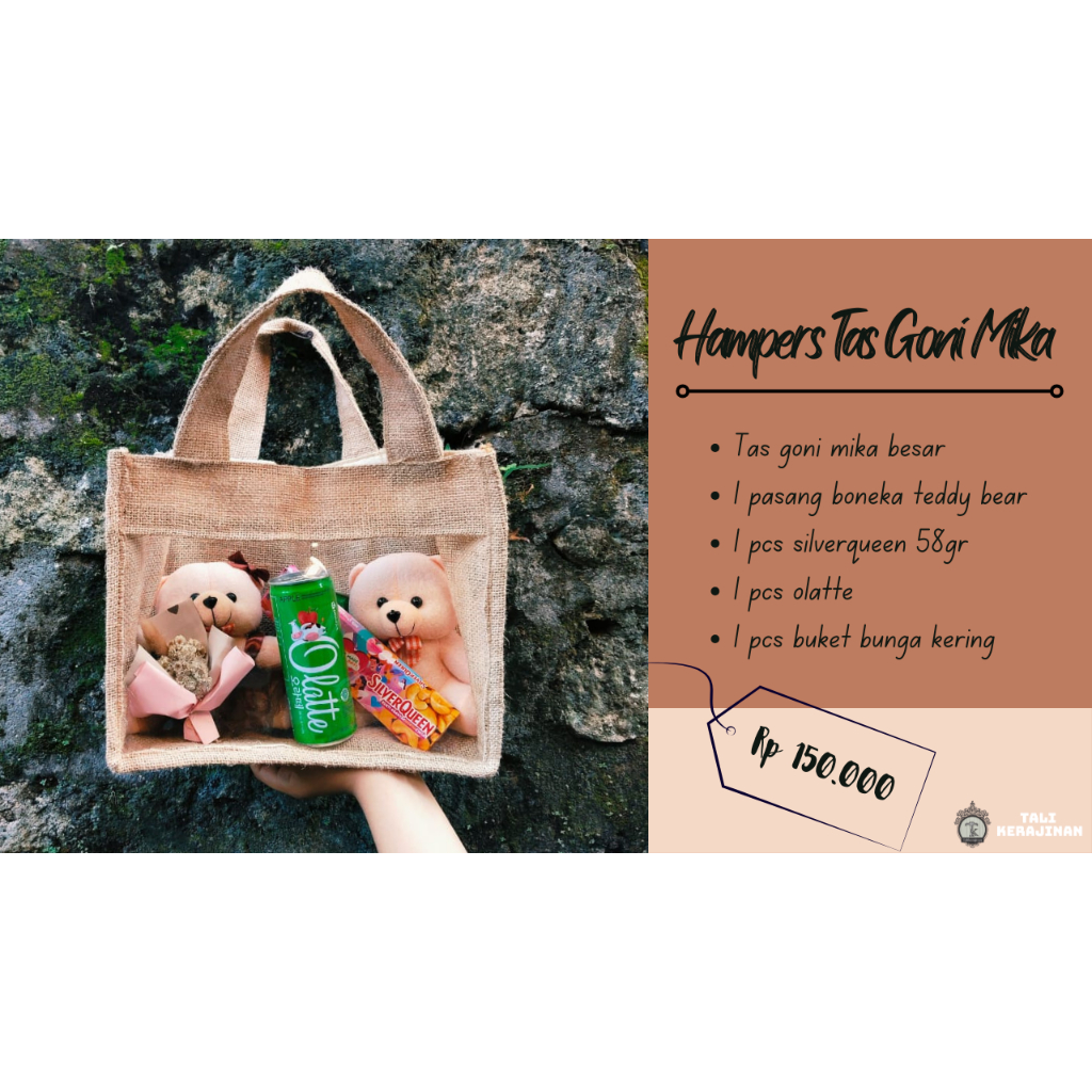 

Hampers tas goni mika isi snack dan boneka // free giftcard
