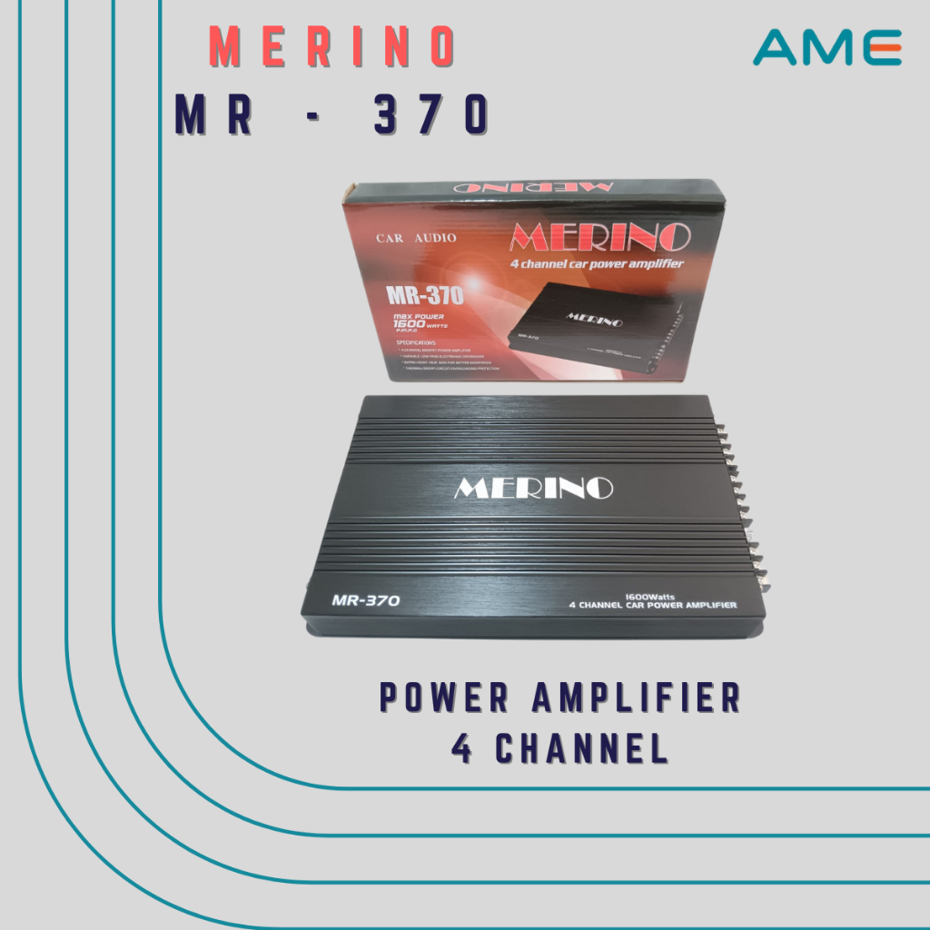 Power Amplifier 4 Channel Merino MR-370 - Power Mobil MR 370 Class AB