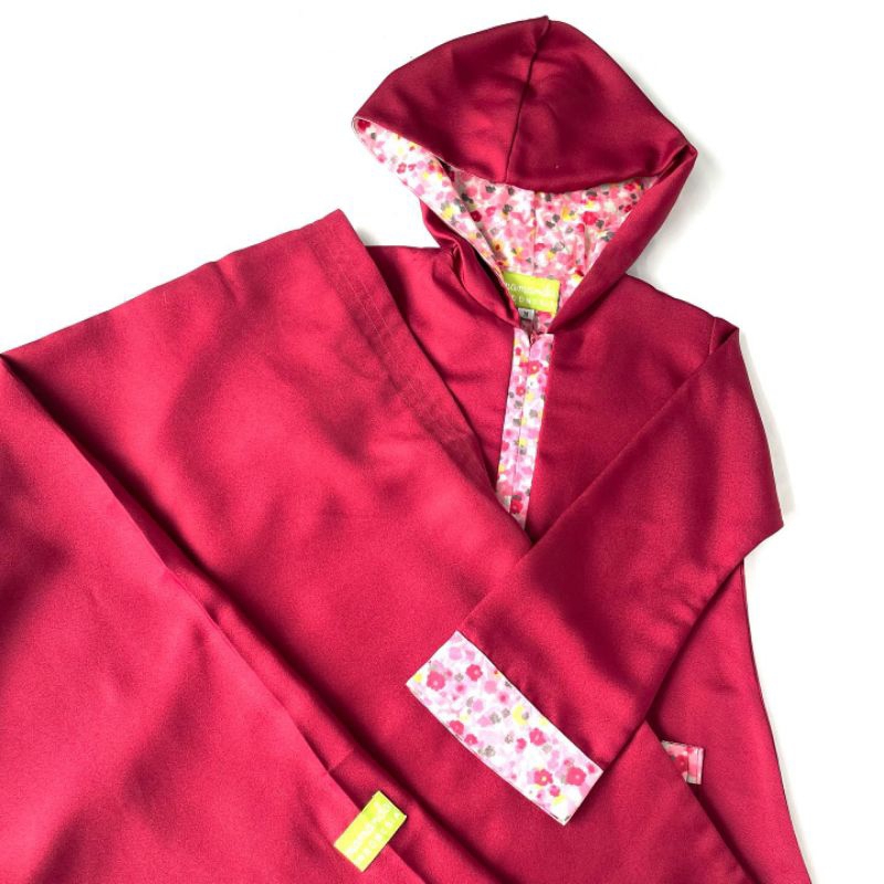MUKMINAT HOODIE MAROON MAMANDA | SET GAMIS HOODIE ANAK PEREMPUAN | SET GAMIS MAROON ANAK PEREMPUAN