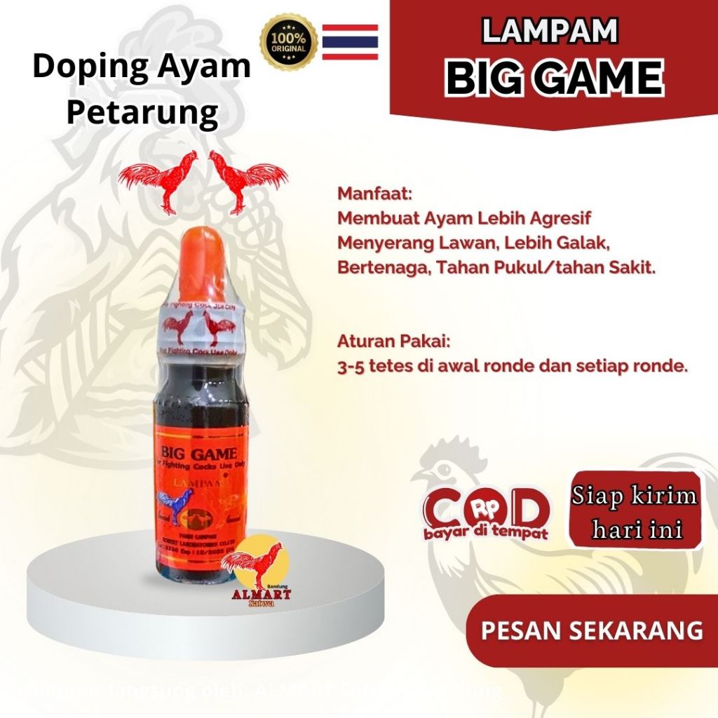 Lampam Big Game 25ml Doping Ayam Original Thailand