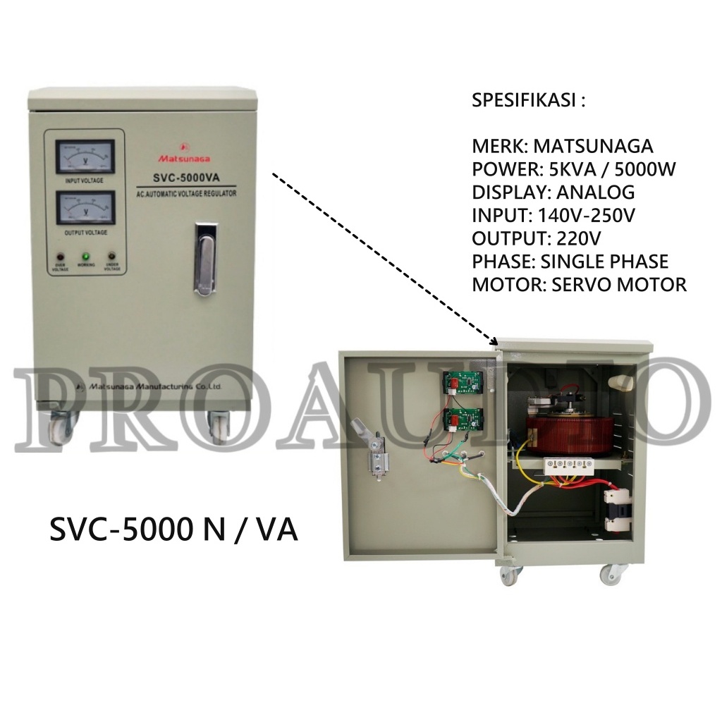 Stabilizer Listrik MATSUNAGA SVC 5000 N VA / SVC5000 N VA / SVC5000N VA