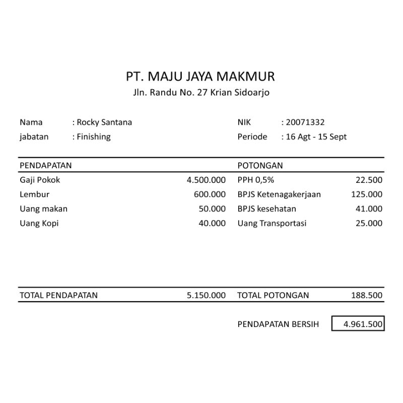 

Cetak Slip Pendapatan Karyawan
