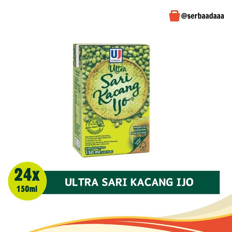 

Ultra Sari Kacang Ijo 150 ml | 1 Dus Isi 24 Pcs