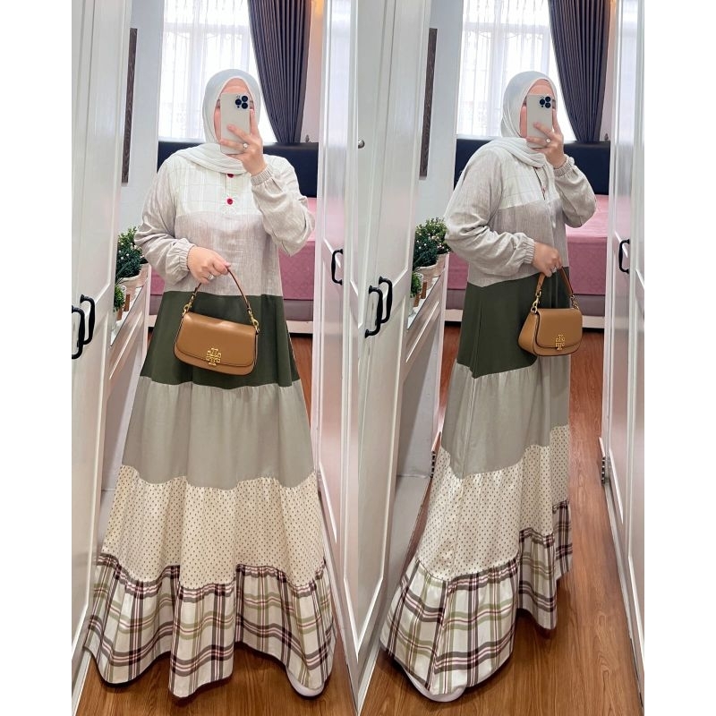 #dressKatunLinenmixkatunLd 110Panjang140