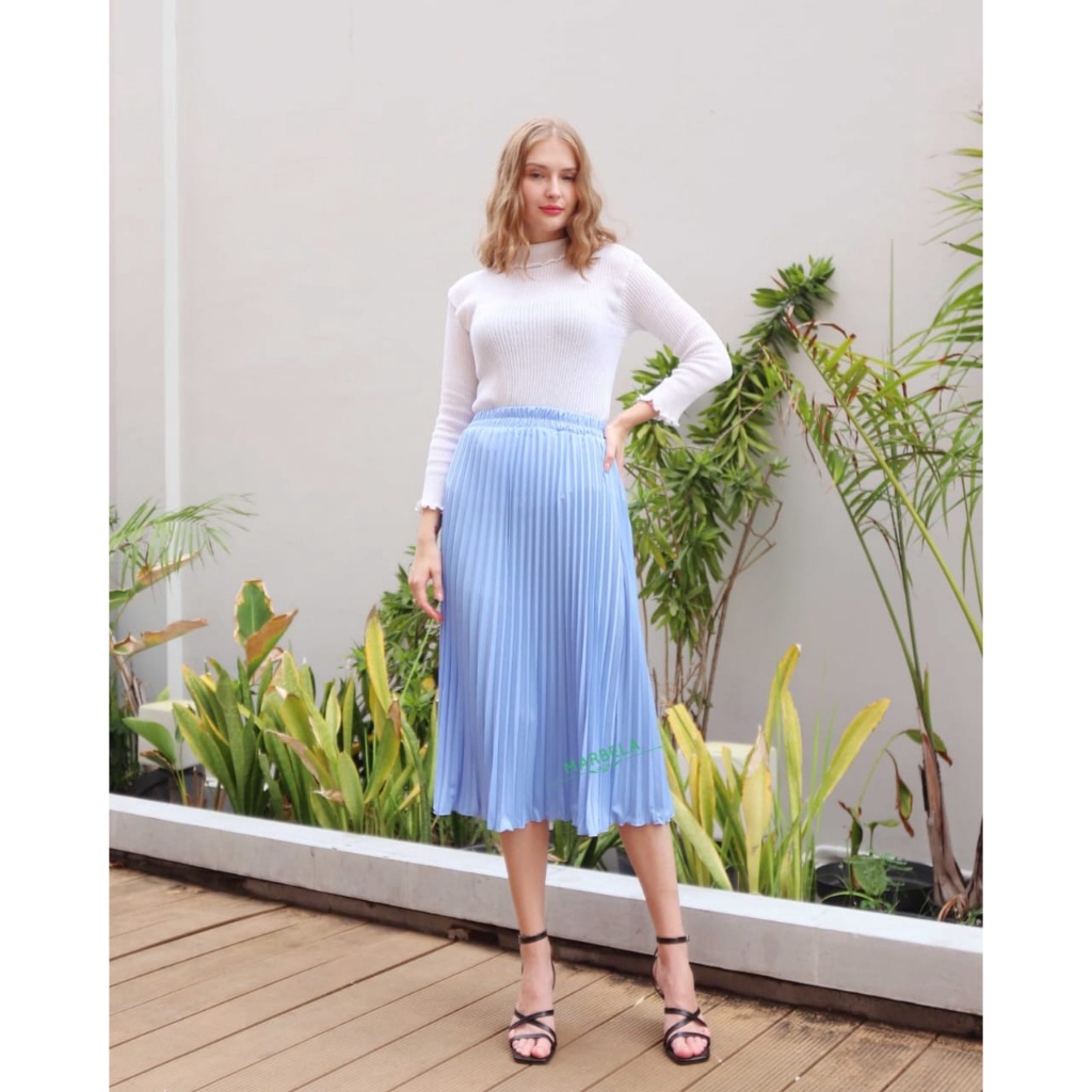 Termurah 4 MBL Rok Plisket Pleated Skirt Midi  Rok Plisket 78 buruan